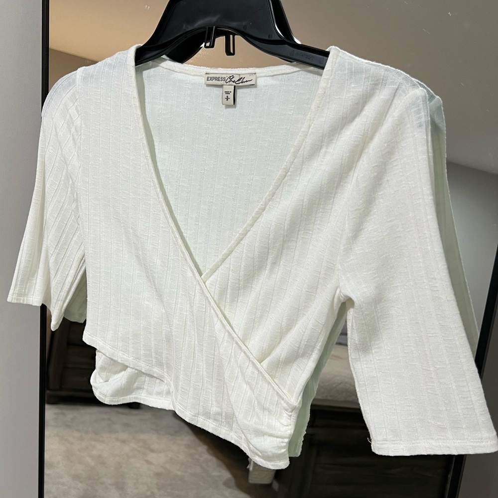Express: Size Small, Wrap front Crop Top
